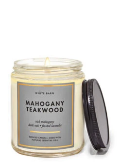 White Barn Mahogany Teakwood Mason Single Wick Candle