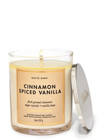 White Barn Cinnamon Spiced Vanilla Signature Single Wick Candle 1 White Barn Cinnamon Spiced Vanilla Signature Single Wick Candle