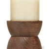 Woodgrain Pedestal 3-Wick Candle Holder