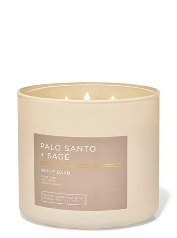 White Barn Palo Santo & Sage 3-Wick Candle 1 White Barn Palo Santo & Sage 3-Wick Candle