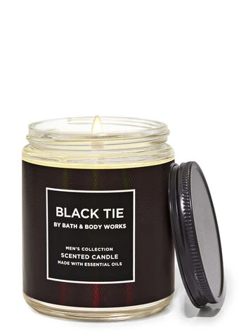 Black Tie Mason Single Wick Candle 1 Black Tie Mason Single Wick Candle