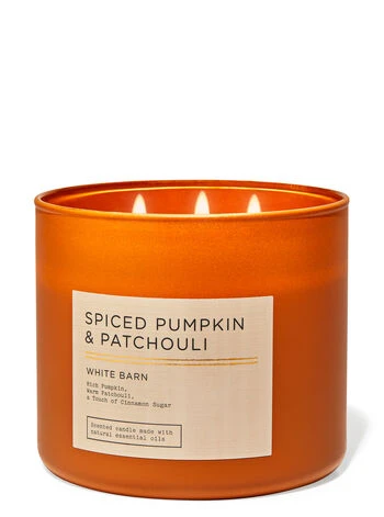 White Barn Spiced Pumpkin & Patchouli 3-Wick Candle 1 White Barn Spiced Pumpkin & Patchouli 3-Wick Candle
