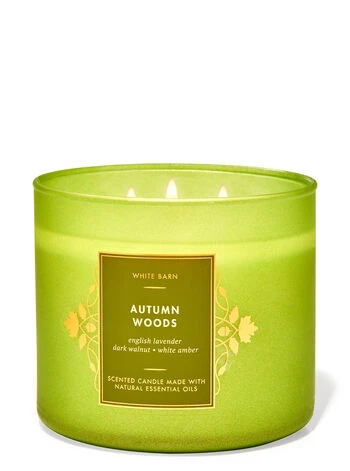 White Barn Autumn Woods 3-Wick Candle 1 White Barn Autumn Woods 3-Wick Candle