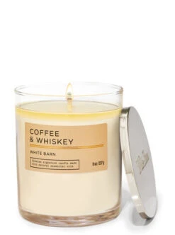 White Barn Coffee & Whiskey Signature Single Wick Candle